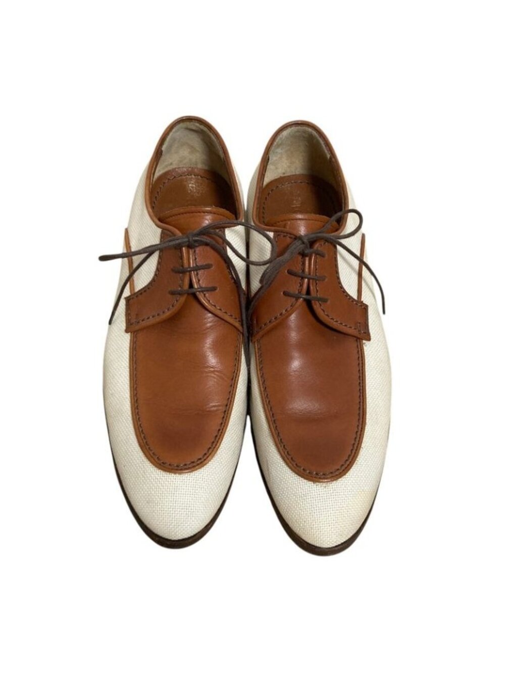 Louis Vuitton Leather Canvas Business Shoes Brown Ecru - Picture 2 of 13